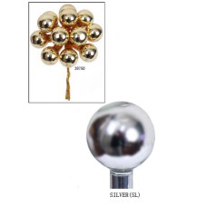 20MM Silver Glass Ball  (Lot of 1 Box - 12  Bunches Per Box) SALE ITEM